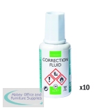 Q-Connect Correction Fluid 20ml (10 Pack) KF10507Q