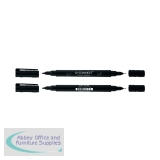 Q-Connect Dual Tip Marker Pen Black (Pack of 10) 96082000
