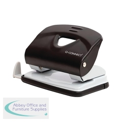Q-Connect Medium Duty Metal Desk Hole Punch Black KF14217