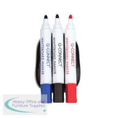 Q-Connect Magnetic Whiteboard Erase with 3 Whiteboard Markers KF18634