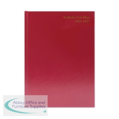 Academic Diary Day Per Page A5 Burgundy 2026-2027 KF1A5ABG26