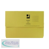 Q-Connect Document Wallet Foolscap Yellow (50 Pack) KF23017