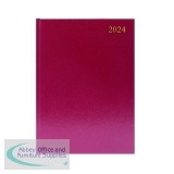 Desk Diary 2 Pages Per Day A4 Burgundy 2024 KF2A4BG24