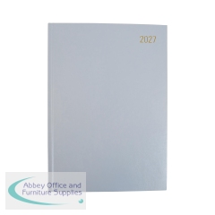 Desk Diary 2 Page Per Day A4 Silver Grey 2027 FS669206