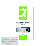Q-Connect USB 2.0 Swivel 16GB Flash Drive Silver/Black KF41513