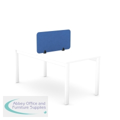 Serrion PET Desk Mounted Straight Top Acoustic Screen 790x400mm Blue KF70116