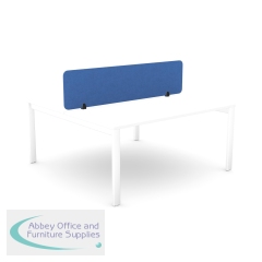 Serrion PET Desk Mounted Straight Top Acoustic Screen 1590x400mm Blue KF70125