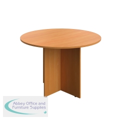 Serrion Leg Round Boardroom Table 100x1100 BCH/Silver KF800243