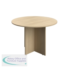 Serrion Leg Round Boardroom Table 1100x1100 OK/Silver KF800266
