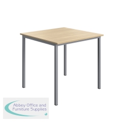Serrion Multipurpose Table 800x800x730mm Oak/Silver KF800267