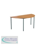 Jemini Semi Circular Multipurpose Table 1600x800x730mm Beech KF71589