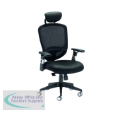 Arista Lexi High Back Chair with Headrest 710x310x600mm Black KF72245