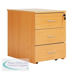 Serrion 3 Drawer Mobile Pedestal 434x580x525mm Ellmau Beech KF73518