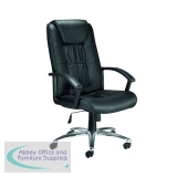Jemini Tiber High Back Executive Chair 640x750x1105-1205mm Leather Black KF74003