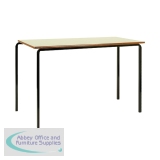 Jemini MDF Edged Classroom Table 1200x600x760mm Beech/Black (Pack of 4) KF74555