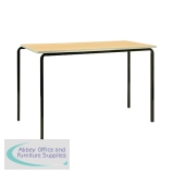 Jemini Polyurethane Edged Class Table 1100x550x590mm Beech/Black (Pack of 4) KF74562