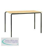 Jemini Polyurethane Edged Class Table 1200x600x590mm Beech/Black (Pack of 4) KF74563
