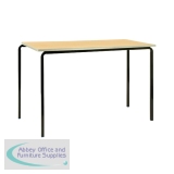 Jemini Polyurethane Edged Class Table 1100x550x590mm Beech/Silver (Pack of 4) KF74568