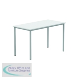 Astin Rectangular Multipurpose Table 1200x600x730mm Arctic White/Silver KF77740