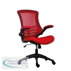 Jemini Jaya Mesh Back Chair with Folding Arms 680x670x1070mm Red KF77788