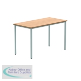 KF77890 - Polaris Rectangular Multipurpose Table 1200x600x730mm Norwegian Beech/Silver KF77890