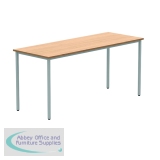 KF77891 - Polaris Rectangular Multipurpose Table 1600x600x730mm Norwegian Beech/Silver KF77891