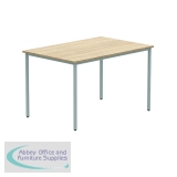 KF77896 - Polaris Rectangular Multipurpose Table 1200x800x730mm Canadian Oak/Silver KF77896