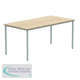 KF77897 - Polaris Rectangular Multipurpose Table 1600x800x730mm Canadian Oak/Silver KF77897