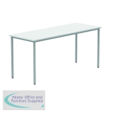 KF77899 - Polaris Rectangular Multipurpose Table 1600x600x730mm Arctic White/Silver KF77899