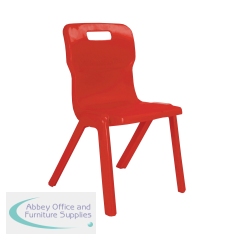 Titan One Piece Classroom Chair 360x320x513mm Red (Pack of 10) KF78536