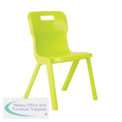 Titan One Piece Classroom Chair 435x384x600mm Lime (Pack of 30) KF78616