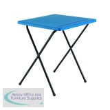 Titan Folding Exam Desk 600x600x710mm Polypropylene Blue KF78652