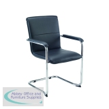 KF78702 - Titan Visitor Chair Cantilever Base Skid Feet Black/Chrome KF78702
