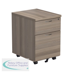 Jemini 2 Drawer Mobile Pedestal 404x500x595mm Grey Oak KF78943