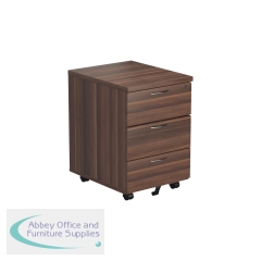 Jemini 3 Drawer Mobile Pedestal 400x500x595mm Walnut KF78944