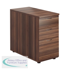 Jemini 3 Drawer Desk High Pedestal 404x800x730mm Walnut KF78950