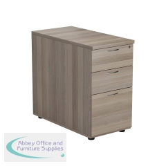 Jemini 3 Drawer Desk High Pedestal 404x800x730mm Grey Oak KF78951