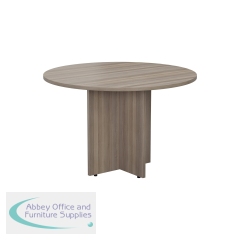 Jemini Round Meeting Table 1100x1100x730mm Grey Oak KF78959