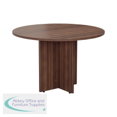 Jemini Round Meeting Table 1100x1100x730mm Walnut KF78960