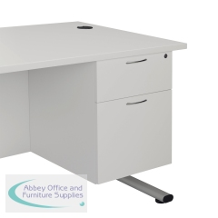 Jemini 2 Drawer Fixed Pedestal 404x500x495mm White KF79865