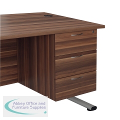 Jemini 3 Drawer Fixed Pedestal 400x500x495mm Dark Walnut KF79867