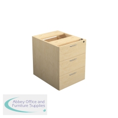 Jemini 3 Drawer Fixed Pedestal 400x500x495mm Maple KF79869