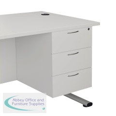 Jemini 3 Drawer Fixed Pedestal 400x500x495mm White KF79871