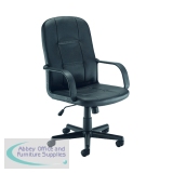 Jemini Jack 2 Executive Swivel Chair with Fixed Arms 620x600x1020-1135mm Polyurethane Black KF79887