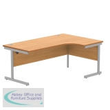 Astin Radial Right Hand Single Upright Desk 1800x1200x730mm Beech/Silver KF800030