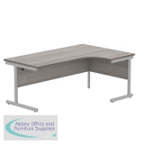 Astin Radial Right Hand Single Upright Desk 1800x1200x730mm Grey Oak/Silver KF800031