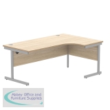 Astin Radial Right Hand Single Upright Desk 1800x1200x730mm Oak/Silver KF800032