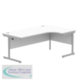 Astin Radial Right Hand Single Upright Desk 1800x1200x730mm White/Silver KF800033