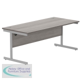 Astin Rectangular Single Upright Cantilever Desk 1800x800x730mm Grey Oak/Silver KF800040