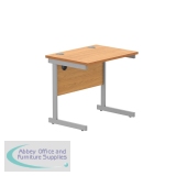 Astin Rectangular Single Upright Cantilever Desk 800x600x730mm Beech/Silver KF800044
